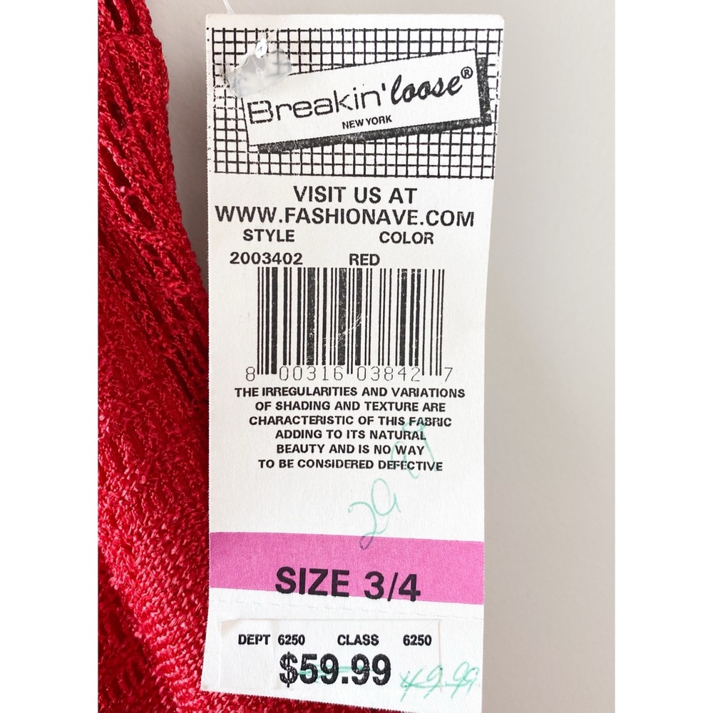 Deadstock 90s Crochet Lace Fringe Cherry Red Dress S Valentine’s Day Swiftie - Picture 8 of 10